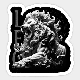 Majestic Leo Zodiac Sign & Fire Element Artwork Sticker